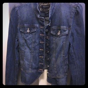 White House Black Market Peplum Denim Jacket